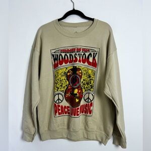 NEW Life Clothing Co. Beige Summer Of 1969 Woodstock Long Sleeve Sweatshirt Sz L